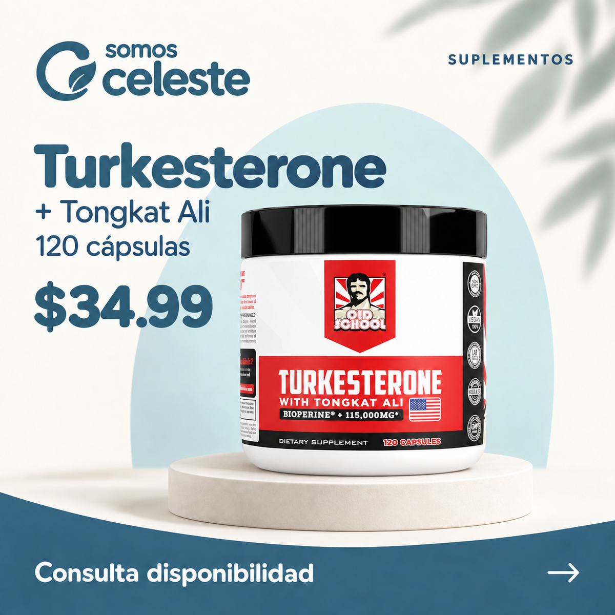 Turkesterone + Tongkat Ali — 120 cápsulas